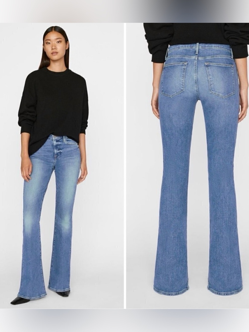 Frame Le High flare Denim Mid Blue Jeans